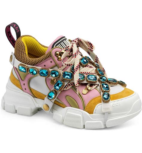 gucci jewel shoes|gucci platform sneakers with jewels.